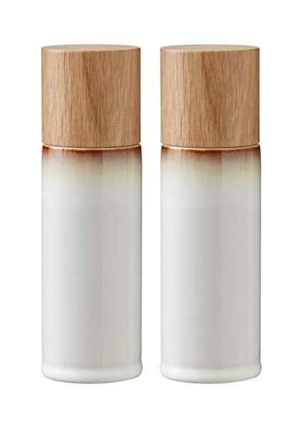 Tuz ve Karabiber Değirmeni, 2 Baharat Değirmeni Seramik (Tuz Değirmeni + Karabiber Değirmeni), 2&apos;li Set, 16,7 cm Yüksekliğinde, Krem Rengi modelleri