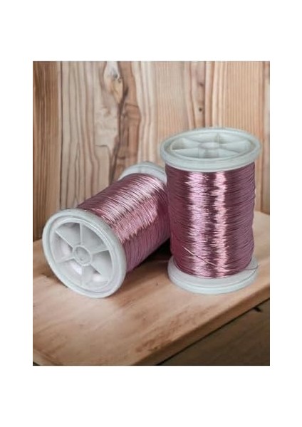 Filografi 0.30 MM(100GR-150M) Bakır Üstü Gümüş Kaplı Pudra Pembe Renkli Filografi Teli modelleri