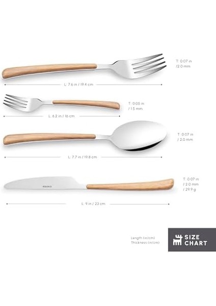 Melia 24 Parça 6 Kişilik Çatal Kaşık Bıçak Takımı