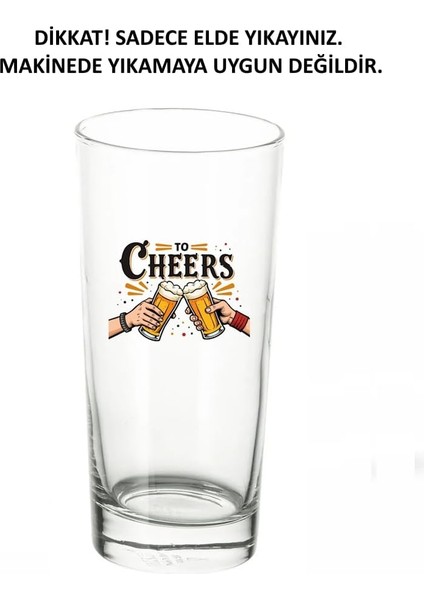 Odi Home 2 Adet Orta Boy Renkli Baskılı Cam Bardağı 400 ml