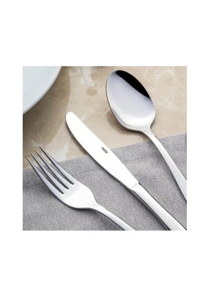 Sade 30 Parça Karton Kutulu Çatal Kaşık Takımı 18-10 304 Bıçaksız