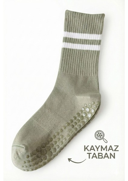 1 Çift Yeşil Yoga Pilates Kaydırmaz Çorap