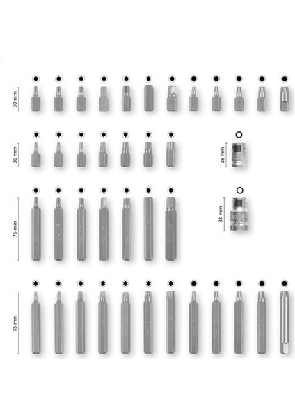 Xl- 40-Parça Uç Seti (Crv Çelik Uçlar,3/8" 10 mm Altıgen Şaft, 1/2" Kare Lokma, Saklama Kutusu Dahil) - 49109032 fiyatları