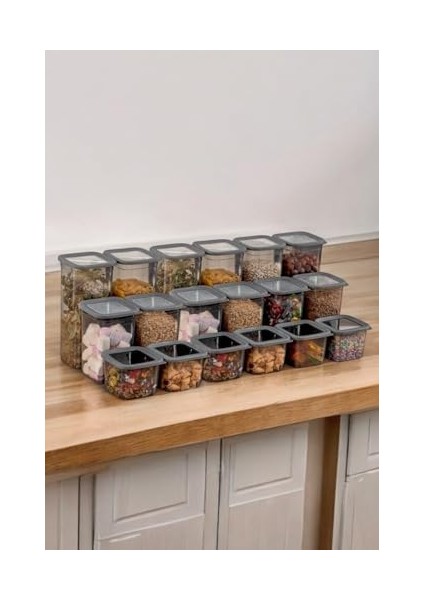 18&apos;li 3 Boy Set Sızdırmaz Kapaklı Kare Erzak Saklama Kabı 6 Adet 650ML - 6 Adet 1300ML - 6 Adet 1900ML Kare Erzak Saklama Kabı fiyatları