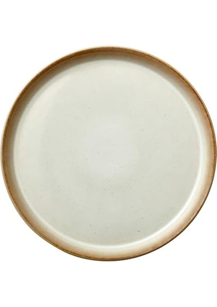 Tabak, Yemek Tabağı, Seramik Yemek Tabağı, 27 cm Çapında, Krem/krem