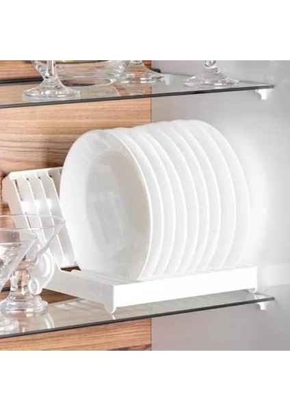 Katlanabilir Bulaşık Rafı, 12 Tabak Kapasiteli, 14-30 cm Uyumlu, Bpa Içermez, Pembe/beyaz/yeşil