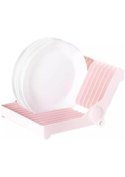 Katlanabilir Bulaşık Rafı, 12 Tabak Kapasiteli, 14-30 cm Uyumlu, Bpa Içermez, Pembe/beyaz/yeşil modelleri