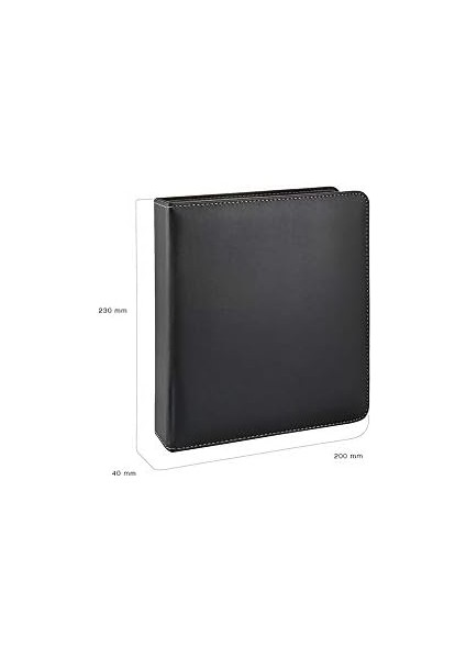 2k A534S A5 Deri Sırt 4 cm 2 Halkalı Klasör Siyah, A5