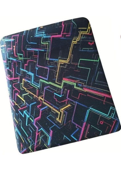 Bileklikli Desenli Bilek Destekli Kaymaz Taban Bilgisayar Notebook Mouse Pad (Labirent)