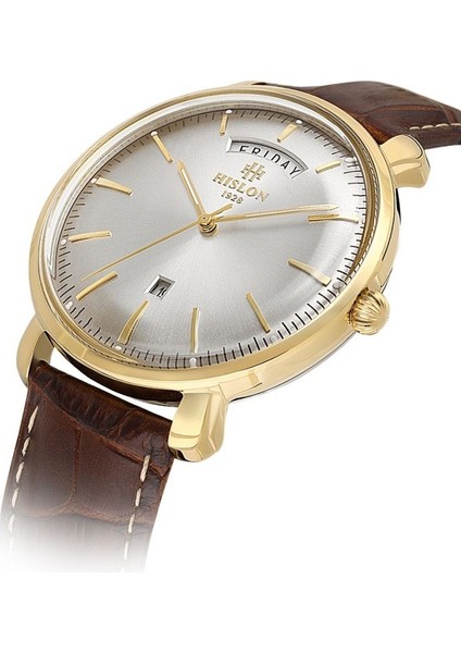 Hıslon CL203G-02KG Kahverengi Deri Kordon Erkek Kol Saati fırsatları