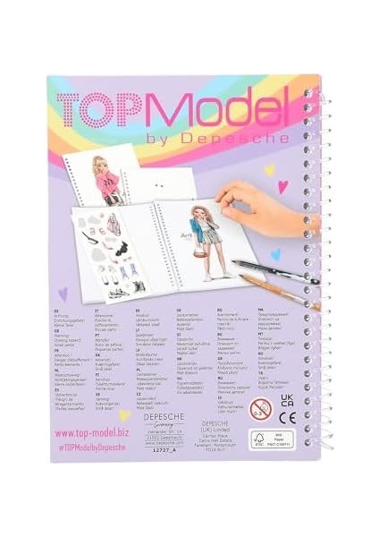 12727 - Cep Boyama Kitabı, Pratik Boyutta, Kıyafet Tasarlamak Için 120 Sayfa, Çıkartma Sayfalı ve Spiral Ciltli Boyama Kitabı fiyatları