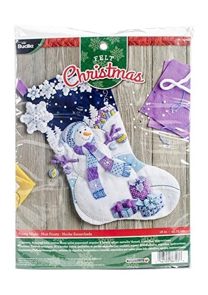 Bucilla 86703 Felt Aplike Frosty Night Külotlu Çorap Seti, Belirtilmez, Çok Renkli, 29,84 x 22,86 x 3,81 cm