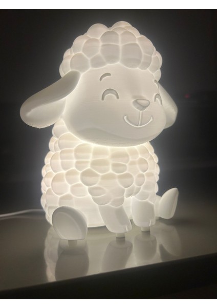 Özel Tasarım Sevimli Kuzu Koyun Gece Lambası Usb’li | Bebek Çocuk Odası Dekoratif Aydınlatma