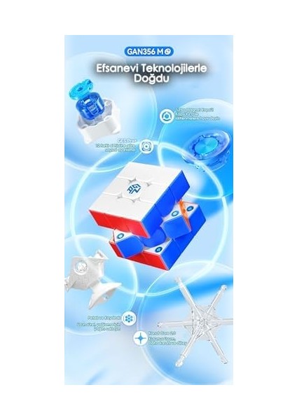 Gan 356 M E Frosted 3x3 48 Mıknatıslı Zeka Küpü Ges Pro+ 12 Gerilim Ayarı Tr Resmi Satıcısı