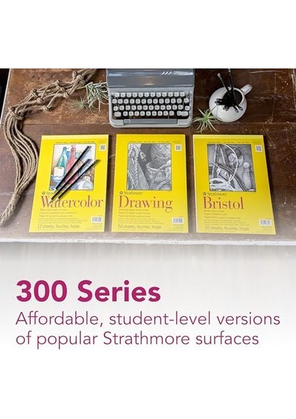 300 Serisi Karışık Ortam Kağıt Pedi, Yan Tel Ciltli, 9X12 Inç, 40 Yaprak (117 LB/190 G) - Yetişkinler ve Öğrenciler Için Sanatçı Kağıdı -, Guaj, Grafit, Mürekkep, Kalem, Marker fiyatları