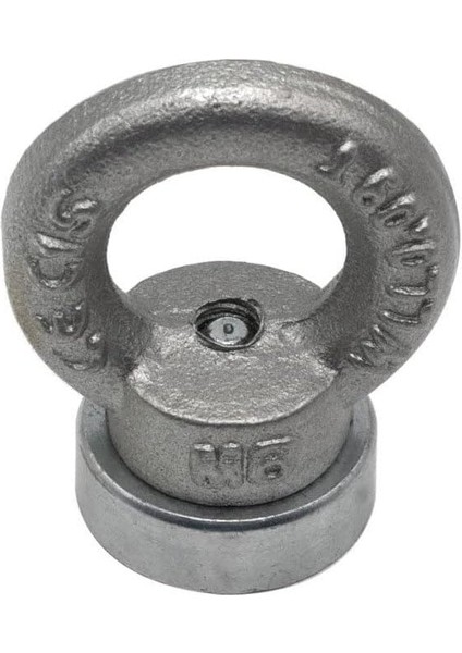 Çok Güçlü Deniz Mıknatısı - Fishing Magnet - Daimi Çelik Mıknatıs - Halkalı Pot Mıknatıs - Nikel Kaplı - Paslanmaz - Kararma Yapmaz - Tuzlu Suya Dayanıklı (Ø25 mm (15 Kg))