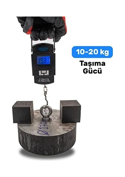 Çok Güçlü Deniz Mıknatısı - Fishing Magnet - Daimi Çelik Mıknatıs - Halkalı Pot Mıknatıs - Nikel Kaplı - Paslanmaz - Kararma Yapmaz - Tuzlu Suya Dayanıklı (Ø25 mm (15 Kg)) fiyatları