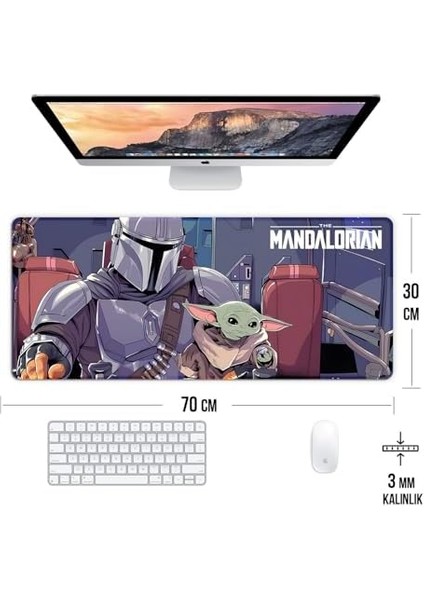 The Mandalorian Oyun Gaming Klavye Mouse Pad Masa Matı 70X30 cm