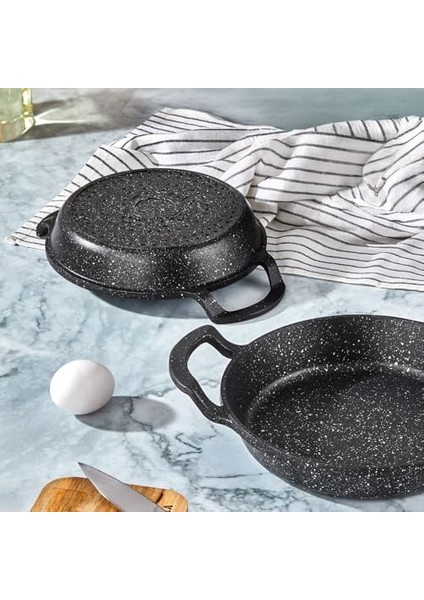 2&apos;li Granit Alüminyum Döküm Sahan Seti | Yapışmaz Yumurta & Kızartma Tavası | Granit Omlet Tavası (18CM + 20CM) | Eşit Isı Dağılımı ve Dayanıklı fiyatları