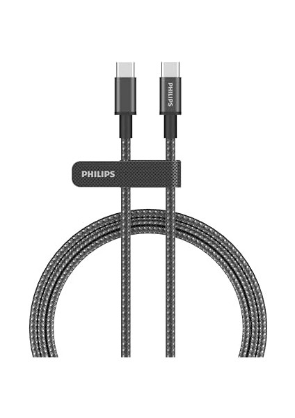 DLC5060C/00 60W Usb-C To Usb-C Şarj Kablosu 2 M, Siyah