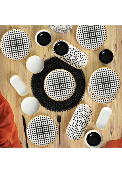 Keramika Polka Kahvaltı Takımı 18 Parça 6 Kişilik 19919-22-41 modelleri