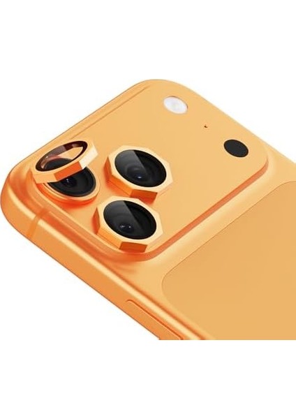 17 Pro Max Için Cl-19 Kamera Lens Koruyucu Köşeli Turuncu modelleri