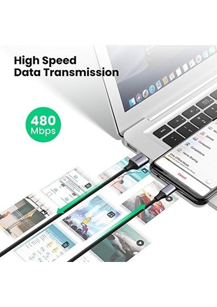 Örgülü Micro-Usb & Usb-A Data ve Şarj Kablosu, 2 Metre, Siyah