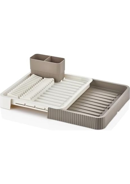 Açılır Kapanır Sürgülü Bulaşık Sepeti ve Kurutmalık – Genişleyebilir Pratik Mutfak Düzenleyici | Çatal Kaşıklık ve Tabak Bölmeli, Yerden Tasarruf Ettiren (32CM Veya 52CM Uzunluk)