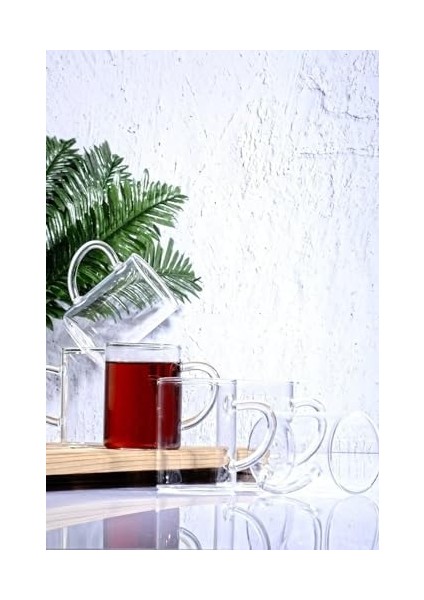 6 Adet Borosilikat Dayanıklı Termisil Cam Kupa Bardak