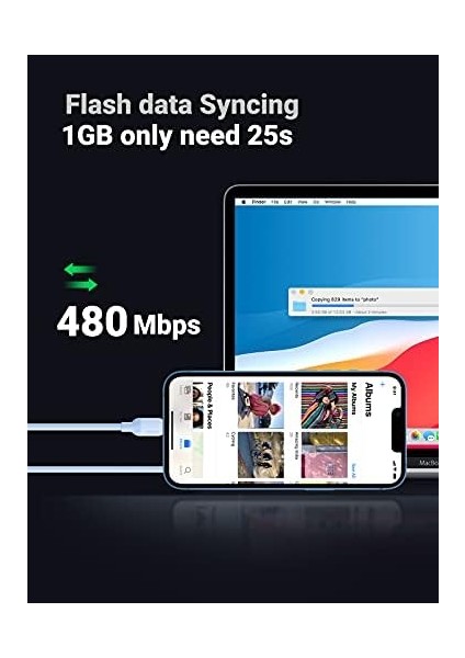 Ugreen Usb-C Lightning Kablo Mavi 1 M Mfi Test Edilmiş Power Delivery Tip C Lightning Şarj Kablosu Silikon Jel 13 Se 3 12 11 iPad 2021 Airpods Pro Airpods Max ile Uyumlu