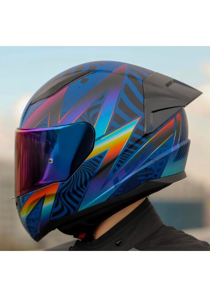 Rapid 2 Optik Kapalı Motosiklet Kaskı Gökkuşağı Vizörlü fiyatları
