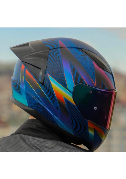 Rapid 2 Optik Kapalı Motosiklet Kaskı Gökkuşağı Vizörlü fırsatları