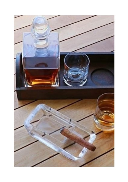 Viski Seti Bardak Kristal Şişe ve Puro Küllüğü Seti 4 Kişilik 6 Parça fiyatları