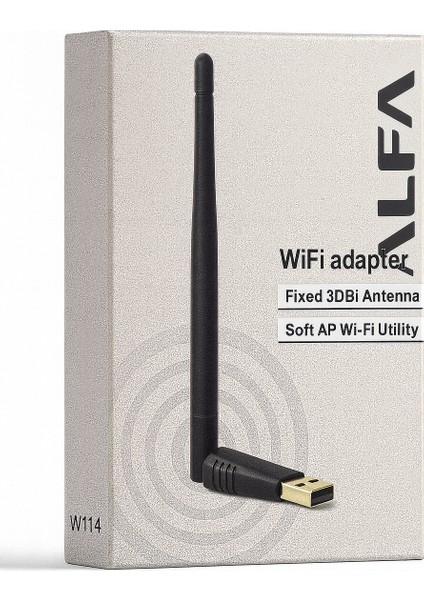 W114 150MBPS USB Wifi Adaptör – 3dbi Antenli, Yüksek Çekim Gücü