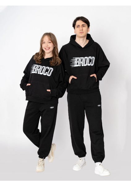 Unisex Oversize Siyah Basic Eşofman Altı