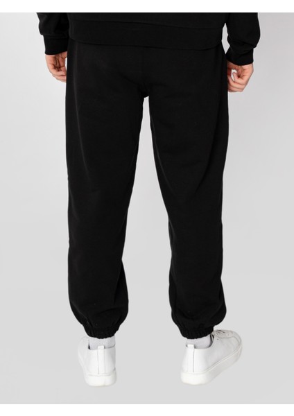 Unisex Oversize Siyah Basic Eşofman Altı