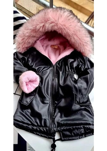 Kız Çocuk Deri Mont