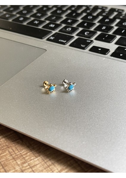 316 L Cerrahi Çelik Dudak Kıkırdak Helix Tragus Piercingi fruze Taşı Detaylı Kaplumbağa Piercing fiyatları