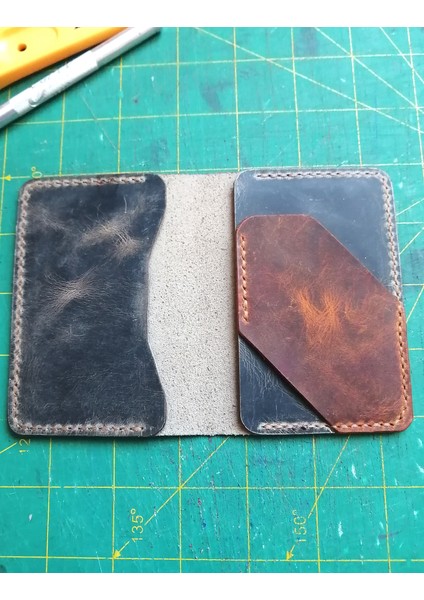 Minimalist Hakiki Deri Kartlık El Yapımı Gri Erkek Kartlık MK62 fırsatları