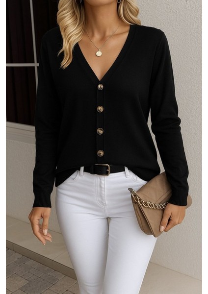 Kasın Uzun Kollu Önü Düğmeli Kısa Hırka fiyatları