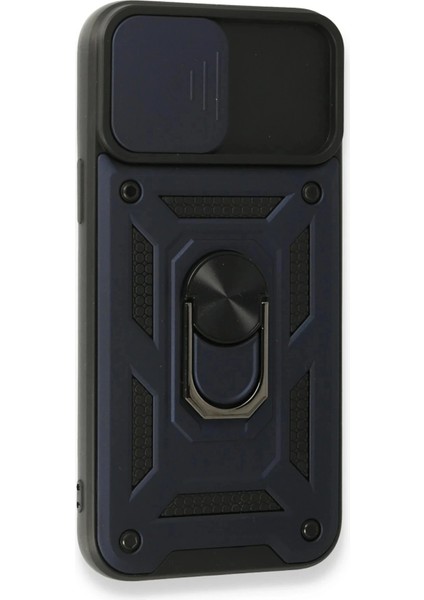 iPhone 15 Pro Max Kılıf Pars Lens Yüzüklü Silikon - Lacivert modelleri