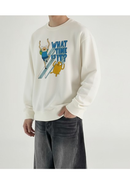 Erkek Bisiklet Yaka Finn And Jack Regular Fit Sweatshirt Nefes Alan Baskılı Pamuklu Rahat