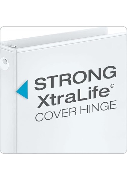 Ekonomi 3 Halkalı Bağlayıcılar, 5 Cm, Yuvarlak Halkalar, 475 Yaprak Tutar, Clearvue Sunum Görünümü, Yapışmaz, Beyaz, 12&apos;li Karton (90641)