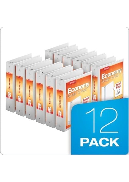 Ekonomi 3 Halkalı Bağlayıcılar, 5 Cm, Yuvarlak Halkalar, 475 Yaprak Tutar, Clearvue Sunum Görünümü, Yapışmaz, Beyaz, 12&apos;li Karton (90641) fiyatları