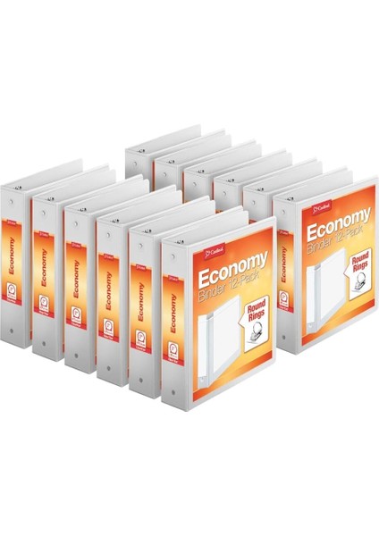 Ekonomi 3 Halkalı Bağlayıcılar, 5 Cm, Yuvarlak Halkalar, 475 Yaprak Tutar, Clearvue Sunum Görünümü, Yapışmaz, Beyaz, 12&apos;li Karton (90641) modelleri