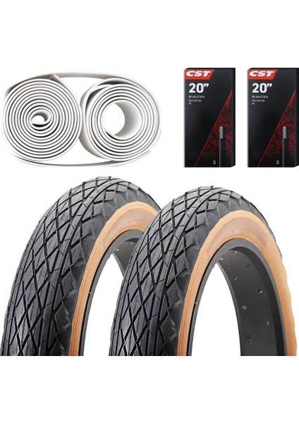Rks Uyumlu Chaoyang Sandstorm Kahverengi Yanak 20X4.0 Zırhlı Iç Dış Lastik Seti – Fat Bike Asfalt & Sert Zemin Performans