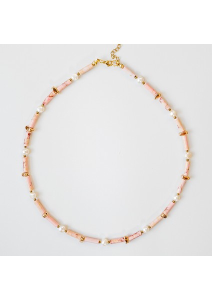 Meris – Pembe Varisit, Hematit & Inci Kolye