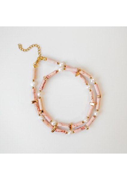 Meris – Pembe Varisit, Hematit & Inci Kolye fiyatları