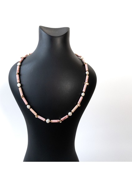 Meris – Pembe Varisit, Hematit & Inci Kolye fırsatları