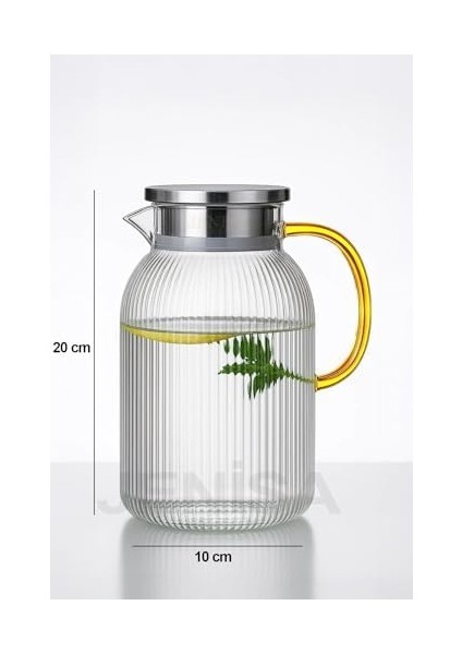 1500 ml Borosilikat Cam Çizgili Sürahi – Süzgeçli Metal Kapaklı, Dayanıklı Şık Tasarım fiyatları